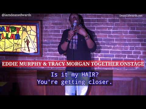 Eddie Murphy and Tracy Morgan together onstage at The Comedy Cellar