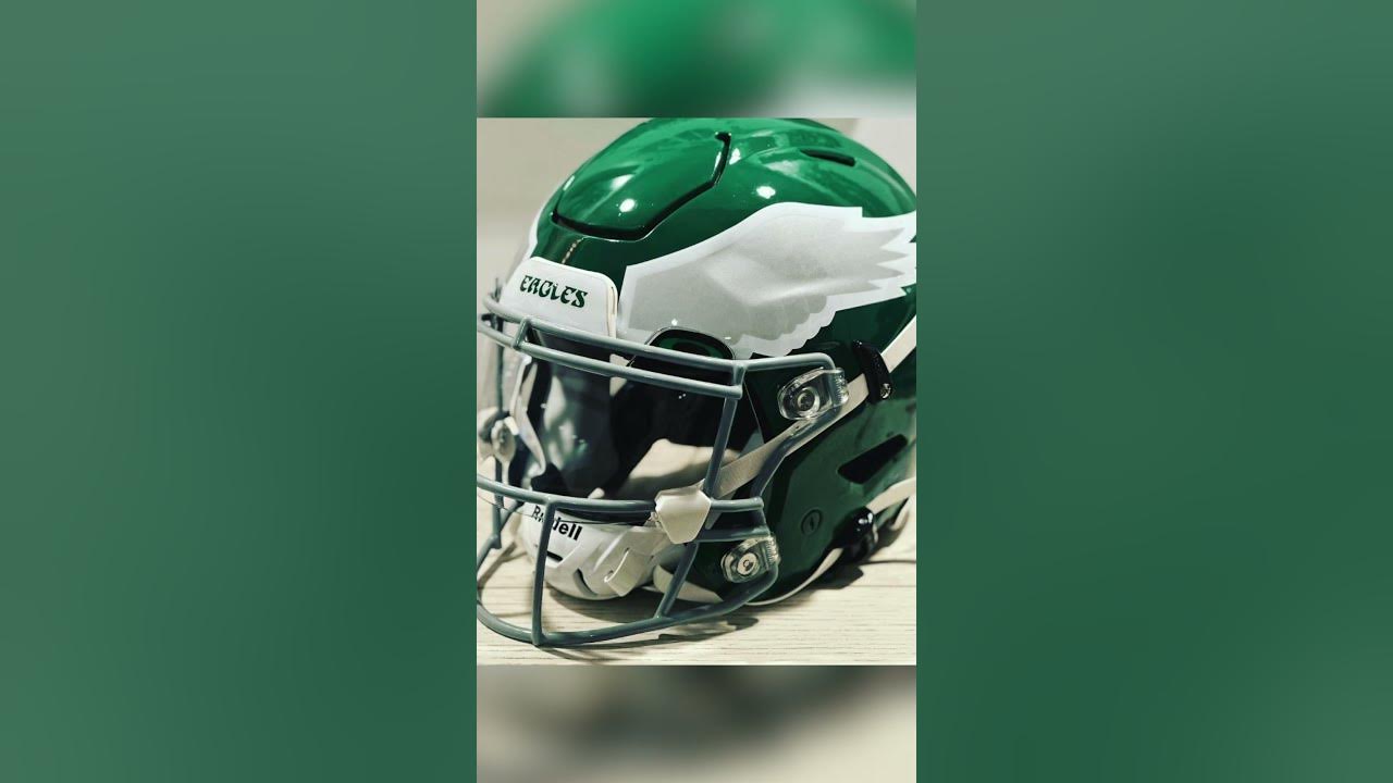 Photos of Philadelphia Eagles' Kelly green helmets 2023 NFL