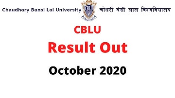 CBLU b.ed 2nd year result October 2020 how to view cblu b.ed result #cbluresult