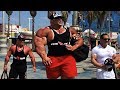 Real life giant morgan aste  biggest bodybuilder ever trains at muscle beach usa  public reactions