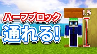 【マイクラ1.14】スニークで1.5ブロックが通れるように⁉新ハーフブロック追加‼【マインクラフト】Snapshot 19w12a