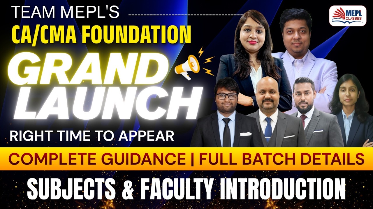 Team MEPL Presents "CA/CMA Foundation - New Batch Grand Launch" | MEPL ...
