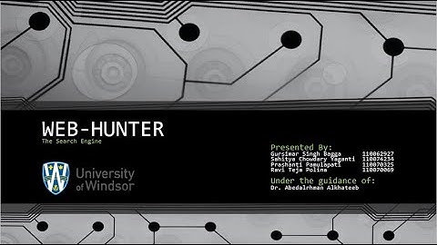 Web Hunter | ACC PROJECT - COMP 8547 |  University Of Windsor | Guided by Dr. Abedalrhman Alkhateeb