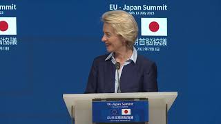 EU-Japan Summit - Press conference by Ursula von der Leyen, Charles Michel and Fumio Kishida