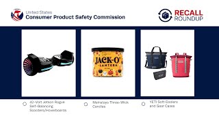 Recall RoundUp - 42-Volt Jetson Scooter, Mainstays 3-wick candles and YETI Soft Cooler & Gear Cases