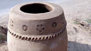 Primitive Technology: Largest Clay Tandoor Making Process | Mud Tandoor, Primitive Skills