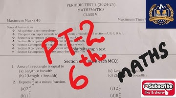 KV Class 6 Maths PT 2 Sample Paper|Latest Syllabus| #pt2 #mathsclass6