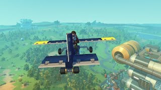 Flying Stunt Plane in SURVIVAL MODE [mods!] // Scrap Mechanic [Stream VOD]