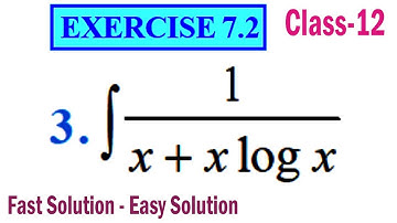 Exercise 7.2 Q 3 | Class 12 Maths Integrals | NCERT Chapter-7 Solutions | Int 1/(x+x logx)