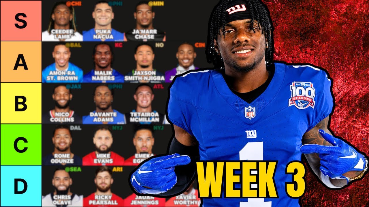 Top 40 Wide Receiver Rankings For Week 3 Fantasy Football