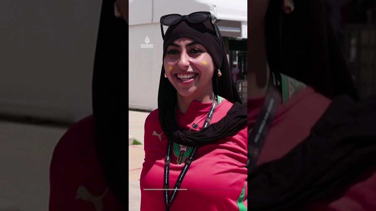 جماهير المغرب تحتفل ببلوغ ربع النهائي بعد فوزها 3-0 على كندا، الدولة المضيفة | #AJ shorts