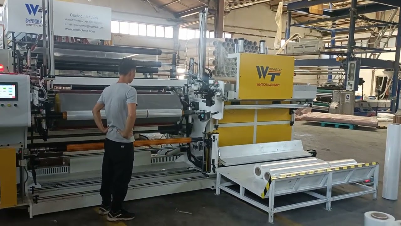 Casting film production process display；Three layer co-extrusion  stretch film production line