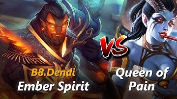 How to Ember Spirit mid vs Queen of Pain (feat. Dendi) | First 7 minutes