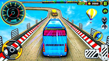 Mega Ramp Bus Stunt Simulator - Couch Bus Driving 3D - Android Gameplay .. 😈😈