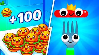 Food Run VS Fork N Sausage - Full Levels Speedrun Gameplay (Android & iOS) Ep 1005 screenshot 3