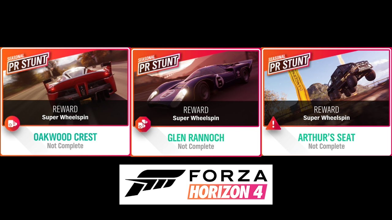 FH4 Seasonal PR Stunt Series 18 (Autumn) (Oakwood Crest,Glen Rannoch,Arthur's Seat) YouTube