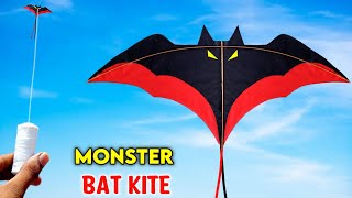 MONSTER BAT kite , how to make bat kite , flying paper kite , patang kese banate hai , patangbazi screenshot 4
