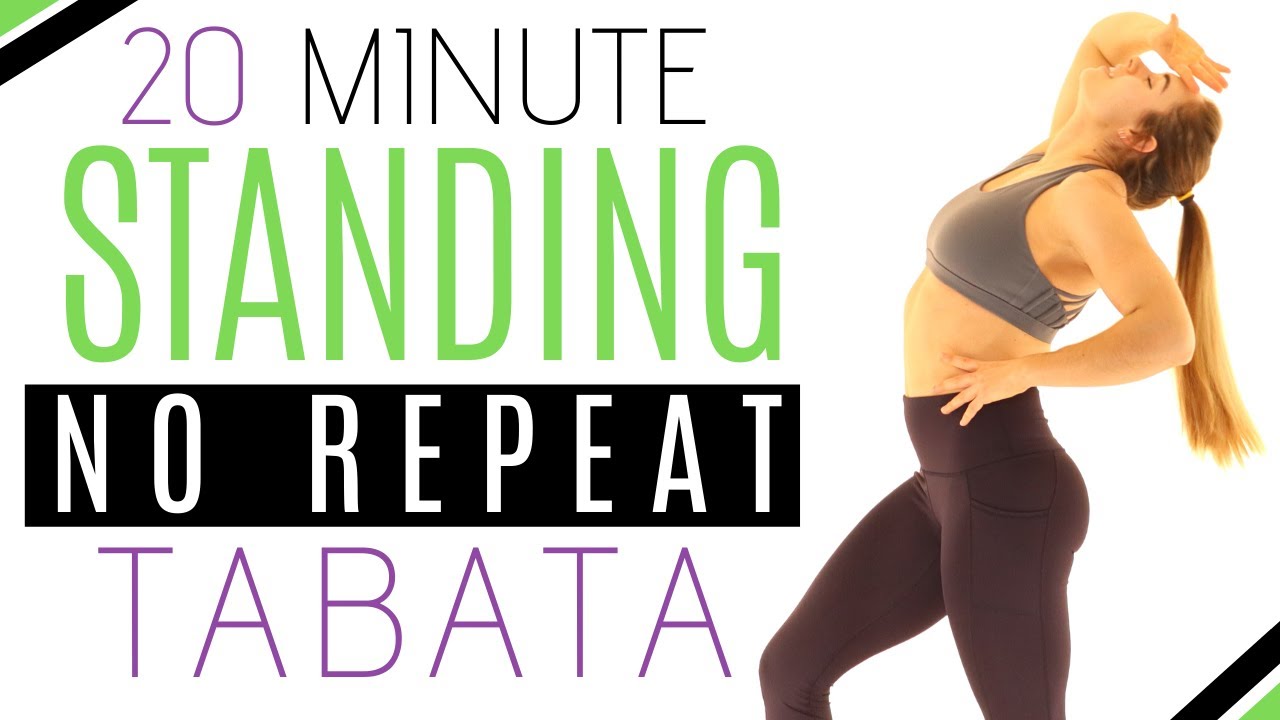 NO REPEAT Standing ABS Workout + Fat Burn Cardio KNEE FRIENDLY TABATA ...