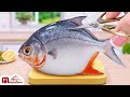 How To Grilled Fish With Vegetables In Mini Kitchen ASMR Cooking Mini Food 