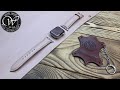 Vegetable tanned leather strap for Apple Watch Series 6 Apricot Craiola from #wildleathercraft