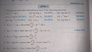 EX 12 .1 question no 1 to 20 HIGHER ORDER DERIVATIVE RD SHARMA SOLUTIONS CHAPTER 12  FOR CLASS 12 th