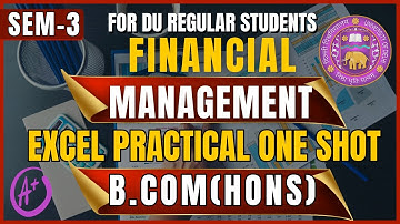 Financial Management Practical One Shot | BCom Sem 3 DU  Practical Exam | FM Excel Practical exam