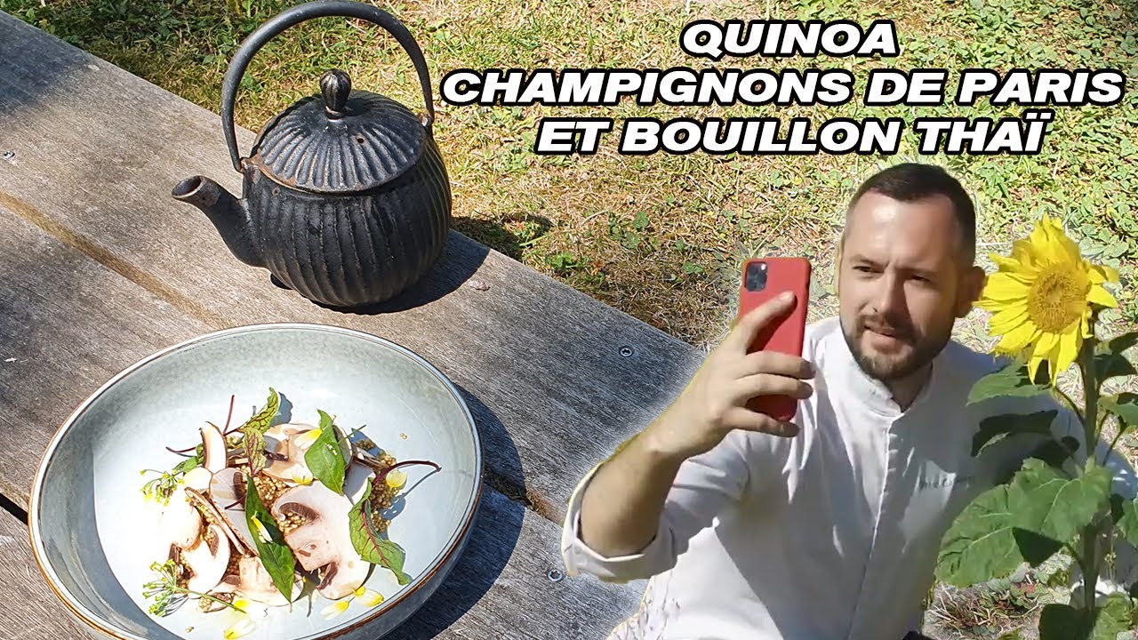 Recette de Quinoa, Champignons de Paris et bouillon Thaï - David Gallienne