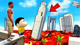 Biggest Lava Tsunami In Gta 5 Volcano Lava Franklin And Shinchan Escape