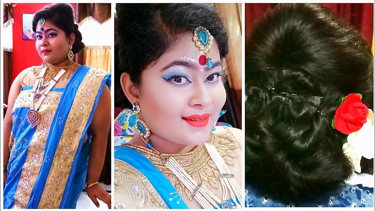 Trendy Whole Bridal Makeup Best Wedding Hairstyle And Saree