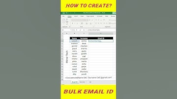 How to Create Bulk E-Mail IDs in Excel || Use of Concatenate Formula || Smart Work || Mirror Tech ||