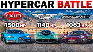 FH5 | Aston Martin Valkyrie VS Bugatti Chiron VS Mercedes AMG One | Utimate Hypercar Battle!