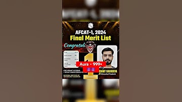 AIR-1 in AFCAT 1 2024 Exam From PW🤩🎉🔥 | AFCAT Result 2024 #Shorts #PW #DW