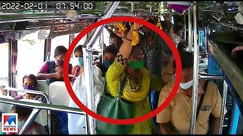 സ്വകാര്യ ബസില്‍ യാത്രക്കാരിയുടെ പഴ്സ് തട്ടിയെടുത്തു;ദൃശ്യങ്ങള്‍ പുറത്ത്;അന്വേഷണം | Thrissur |