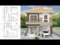 Home Design Plan 7x7m with 3 Bedrooms