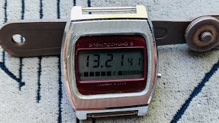 Collectible watch ELEKTRONIKA 5 (Five) with calendar function large case made in USSR/ELECTRONICA SU