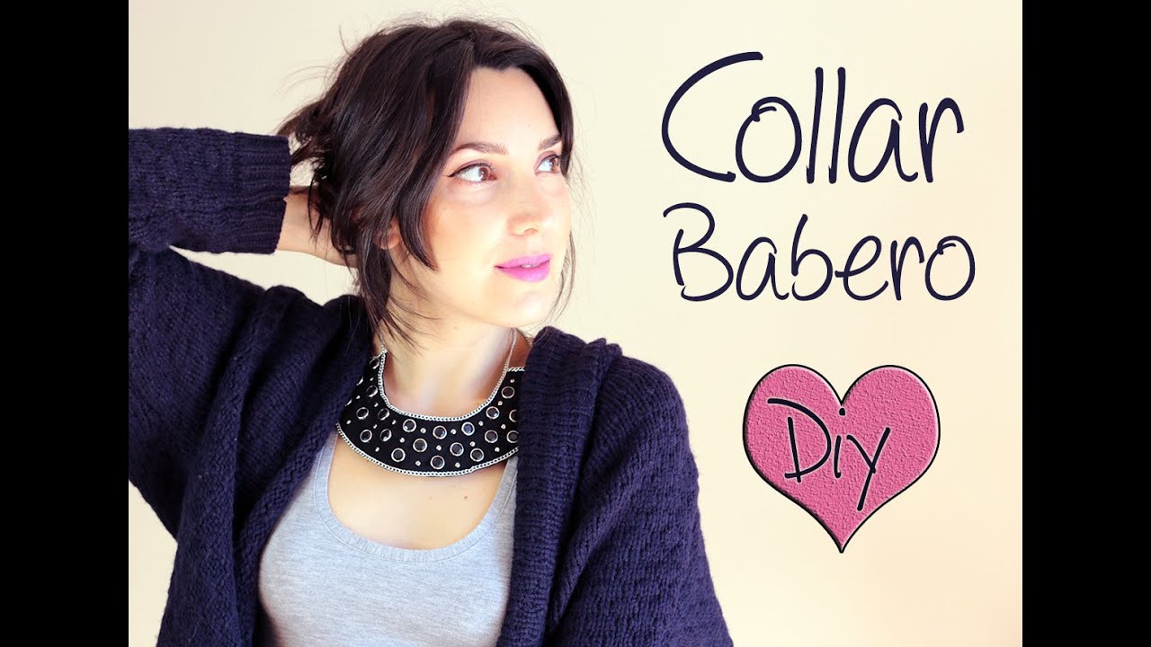 Como hacer un collar babero fácil con tachuelas DIY Bib necklace - abalorioscdb