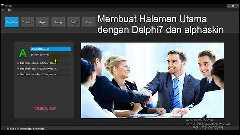 Desain simpel tampilan login dan halaman utama pada delphi7 menggunakan alpha skin