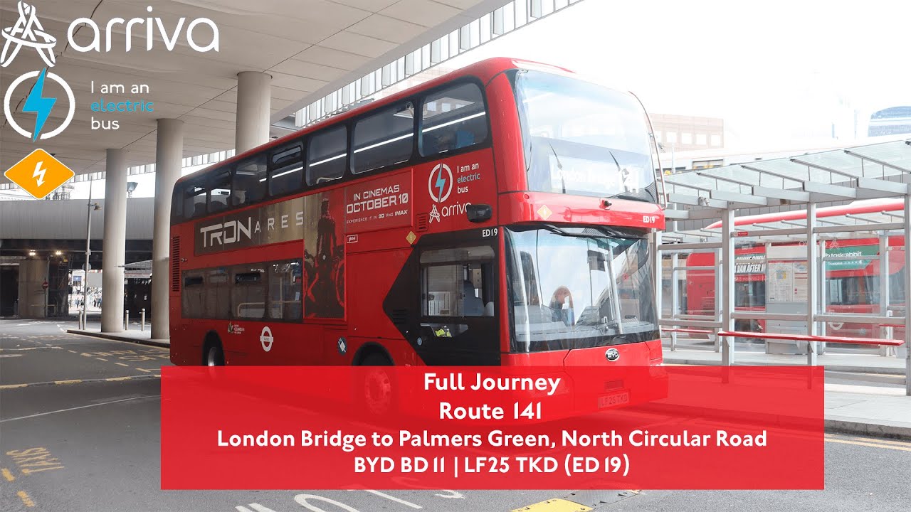 Full Journey | Route 141 to Palmers Green, North Circular Road |  BYD BD11 ⚡ | ED19 (LF25 TKD)