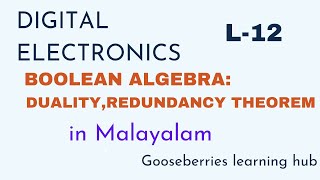 DUALITY, REDUNDANCY THEOREM- BOOLEAN ALGEBRA