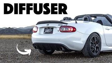 Plastidip and installation of the Carbon Miata Diffuser! Ground effects part 2.