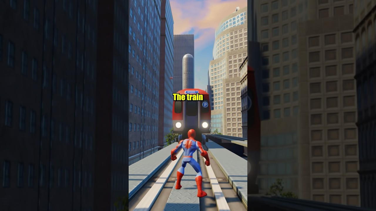 What happens if the train hits Peter in all the Spider-Man games? #videogames #easteregg #gaming