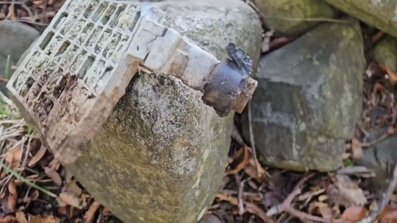 Old farm dump with smashed milk bottles hoard 