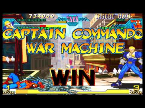 Marvel vs Capcom 1 ( Arcade ) - War Machine / Captain Commando Playthrough ( May 12, 2017 )