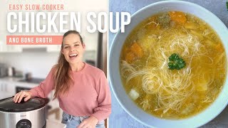 Slow Cooker Chicken Soup | Easy Gluten Free Dinner recipes | Healthy Postpartum Meals
