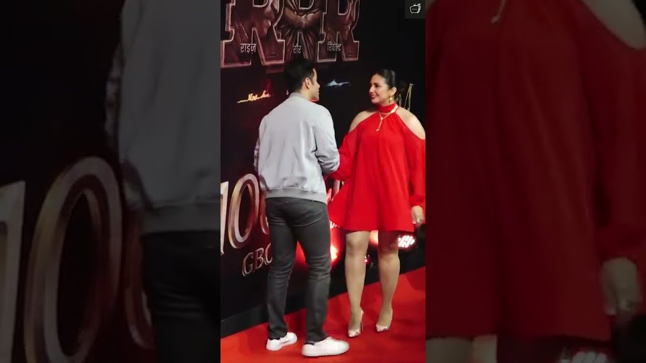 Huma Qureshi in Red H0T Look at RRR 1000 Crore Success Party #humaqureshi #shorts