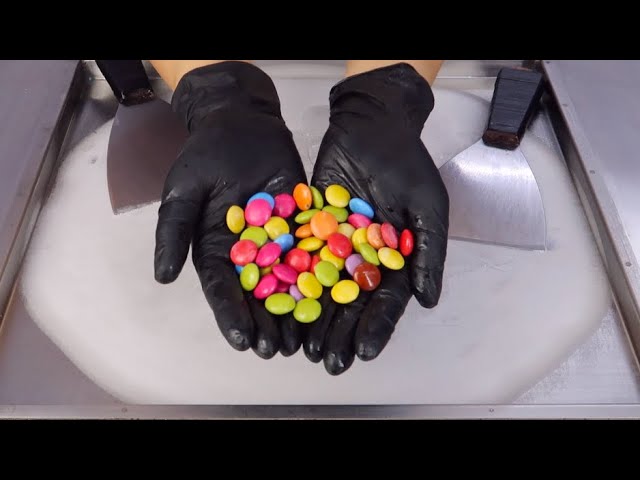 Colorful Smarties Chocolate - Ice Cream Rolls | Oddly Satisfying Compilation Ice Cream Yummy | I Love Foods