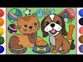 Pet Cat, Puppy Foam Clay Coloring &amp; Painting for Kids &amp; Toddlers | Let&#39;s Draw, Paint Basics