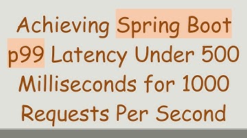 Achieving Spring Boot p99 Latency Under 500 Milliseconds for 1000 Requests Per Second