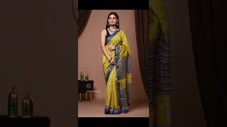 "Maheswari Silk Saree × Bagru Print" #handblockprint #bagruprint #blockprinting