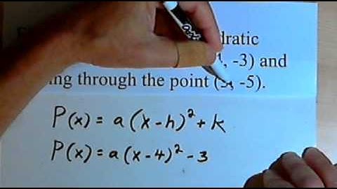 Using the Vertex Form to find a Quadratic Function 143-3.2.1